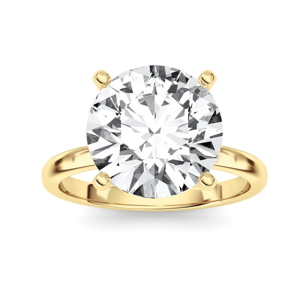 5Cttw Round Shaped Lab Grown Diamond Classic Solitaire Ring in 14K Gold (F/VS)