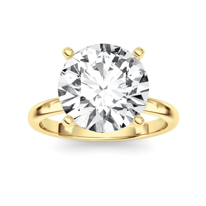 5Cttw Round Shaped Lab Grown Diamond Classic Solitaire Ring in 14K Gold (F/VS)