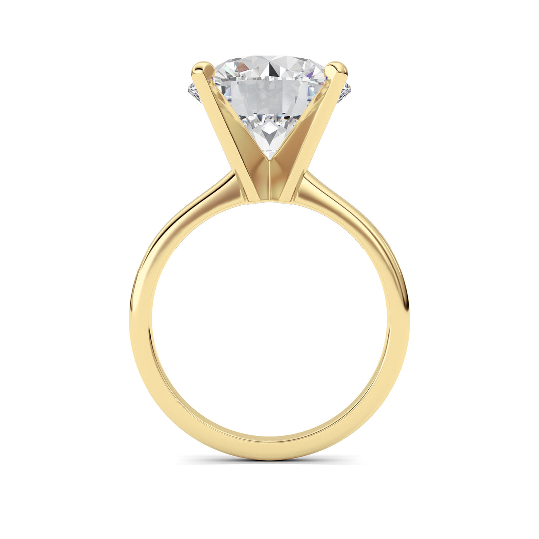 5Cttw Round Shaped Lab Grown Diamond Classic Solitaire Ring in 14K Gold (F/VS)