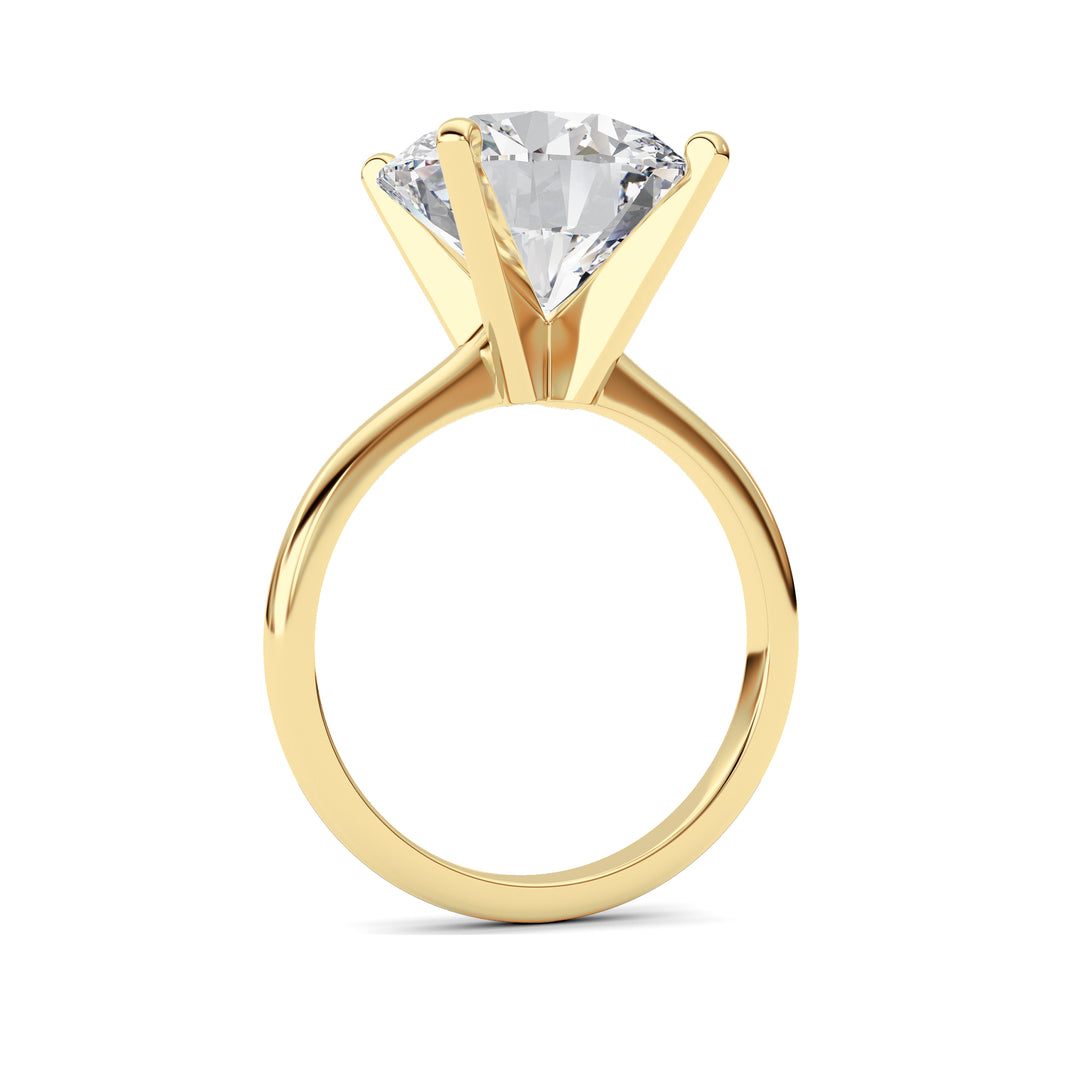 5Cttw Round Shaped Lab Grown Diamond Classic Solitaire Ring in 14K Gold (F/VS)