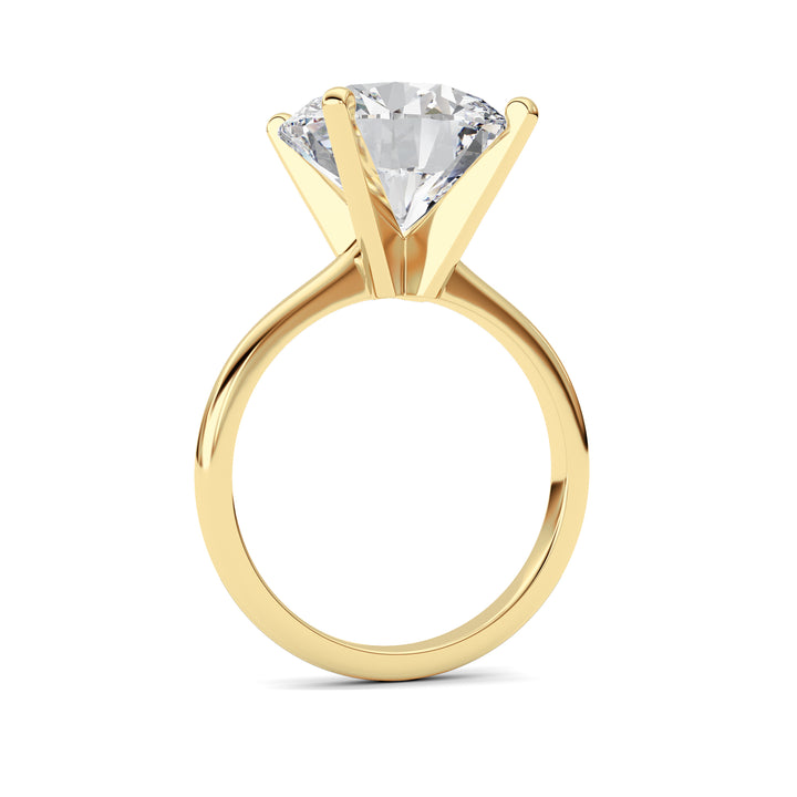 5Cttw Round Shaped Lab Grown Diamond Classic Solitaire Ring in 14K Gold (F/VS)