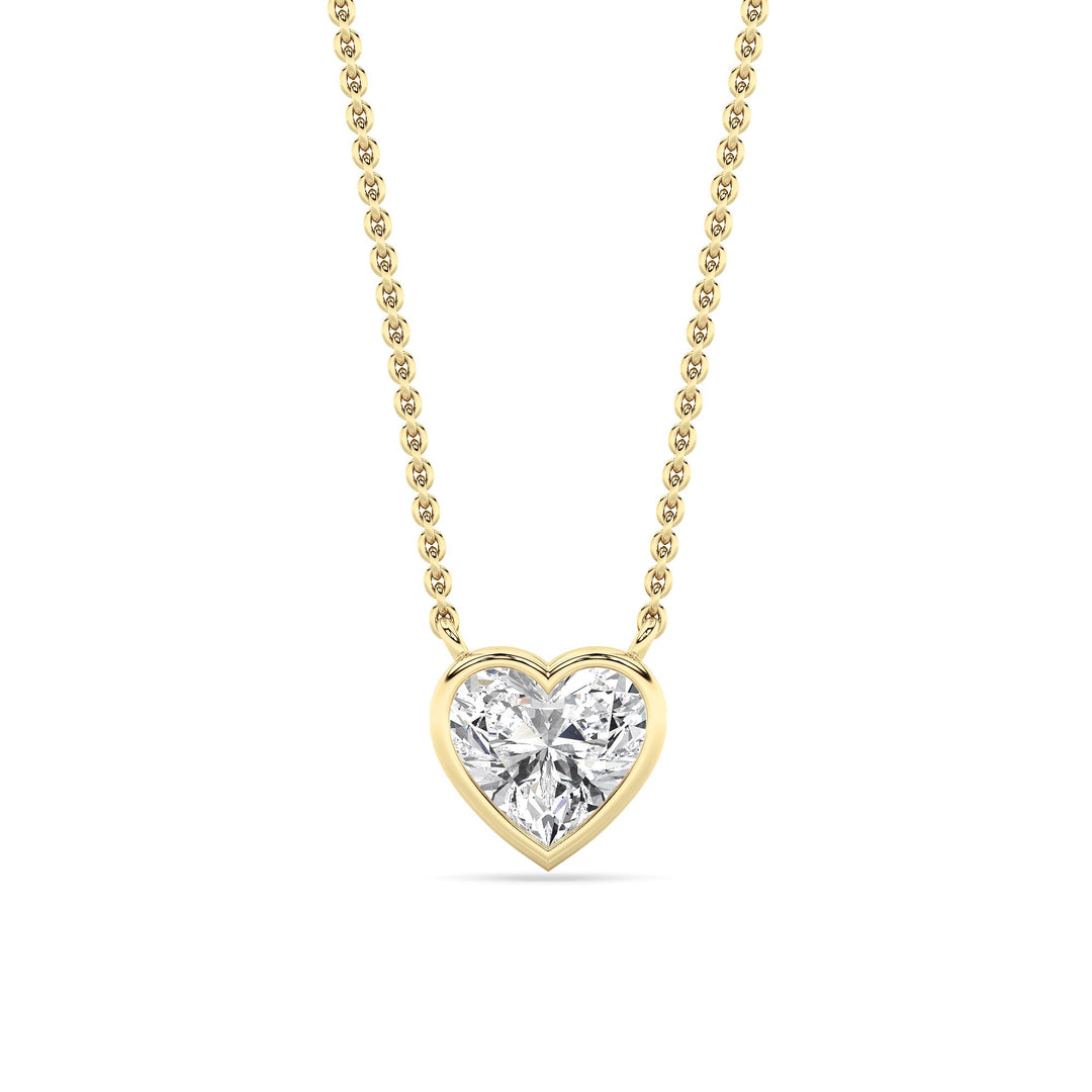 1CTW Heart Shape Lab Grown Diamond (F/VS ) Pendant Necklace in 14K Gold