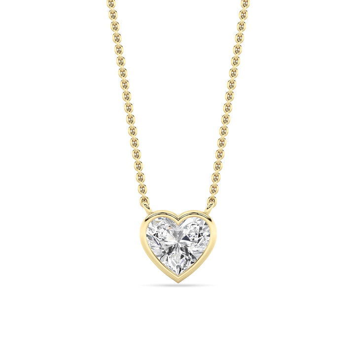 1CTW Heart Shape Lab Grown Diamond (F/VS ) Pendant Necklace in 14K Gold