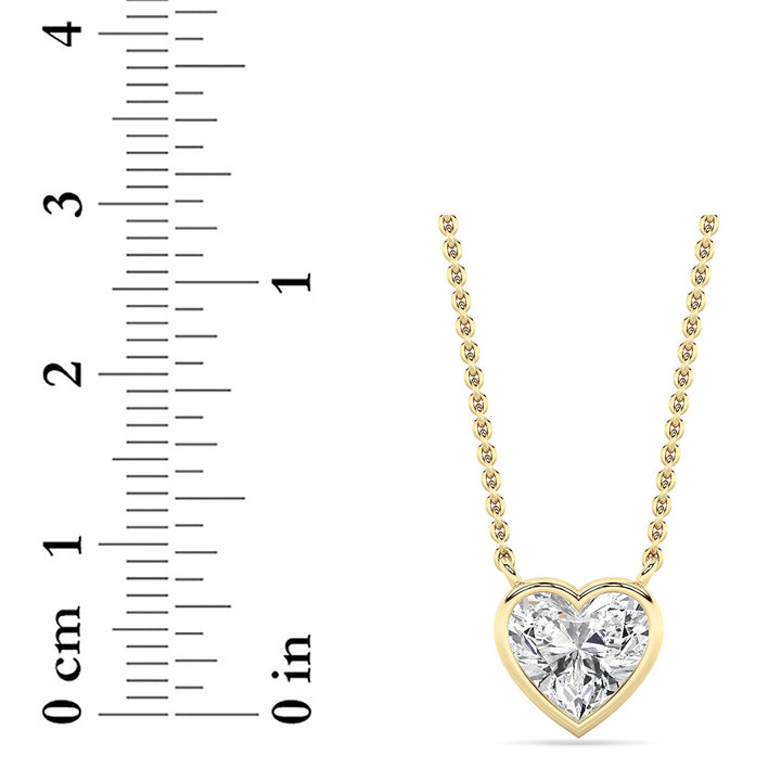 1CTW Heart Shape Lab Grown Diamond (F/VS ) Pendant Necklace in 14K Gold