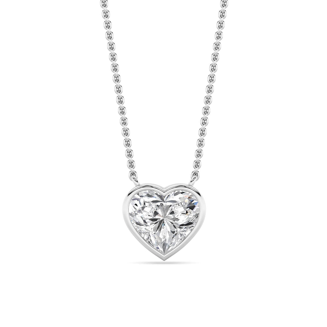 2Cttw Heart Shape Lab Grown Diamond (F/VS ) Pendant Necklace in 14K Gold