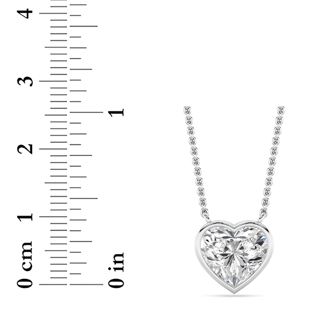 2Cttw Heart Shape Lab Grown Diamond (F/VS ) Pendant Necklace in 14K Gold
