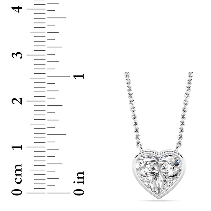 2Cttw Heart Shape Lab Grown Diamond (F/VS ) Pendant Necklace in 14K Gold