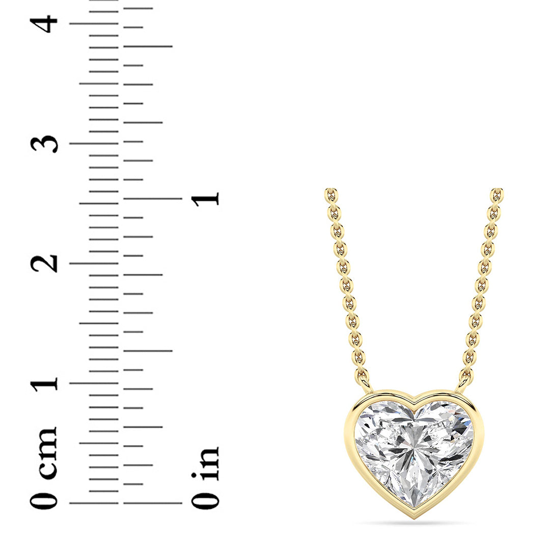 2Cttw Heart Shape Lab Grown Diamond (F/VS ) Pendant Necklace in 14K Gold