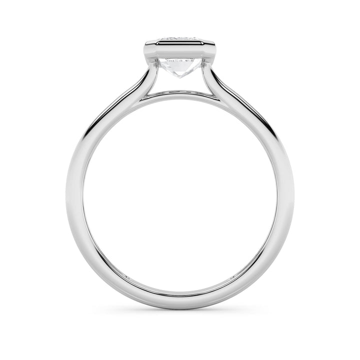 1CTW Emerald Shaped Lab Grown Diamond (F/VS) Ring in 14K White Gold