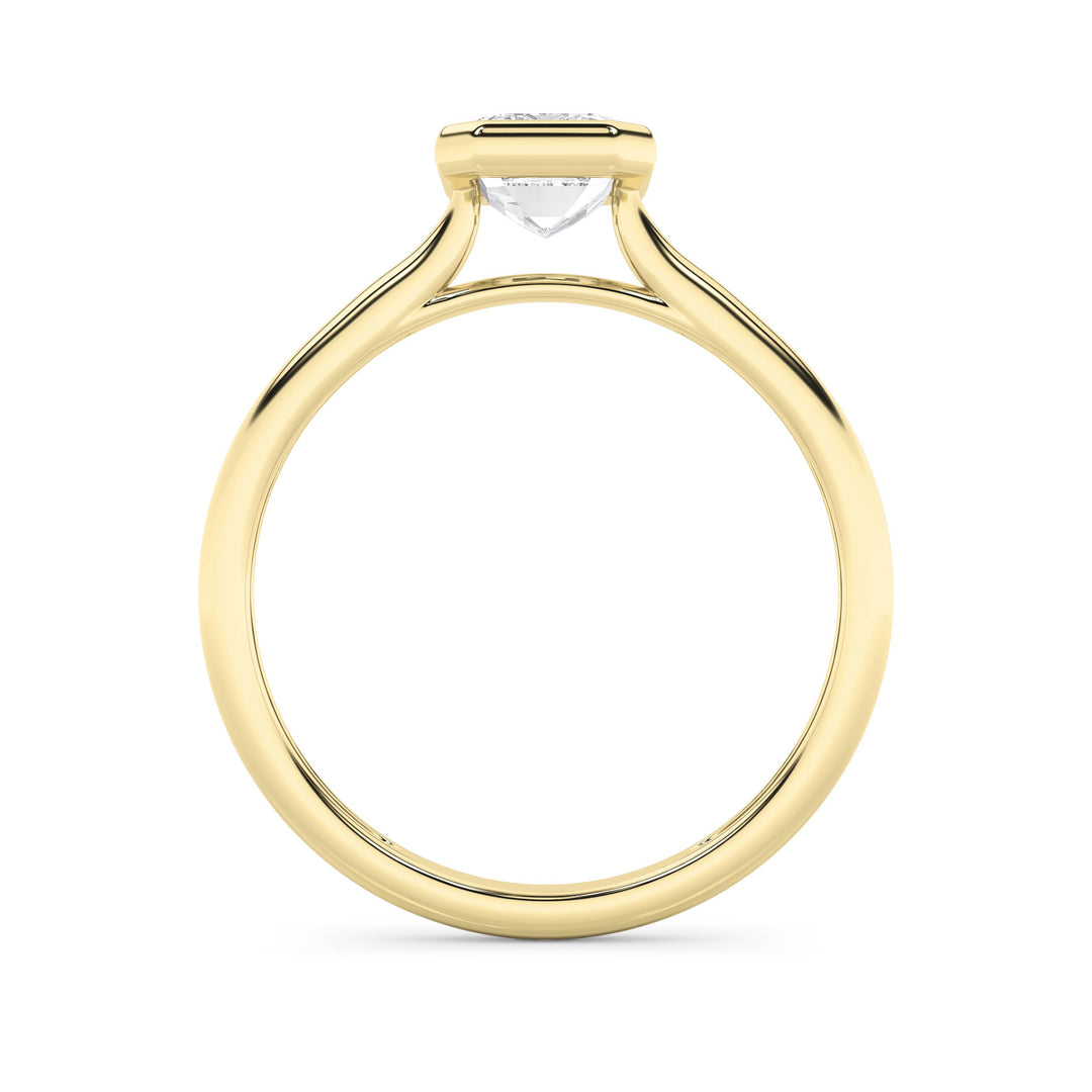 1CTW Emerald Shaped Lab Grown Diamond (F/VS) Ring in 14K Yellow Gold