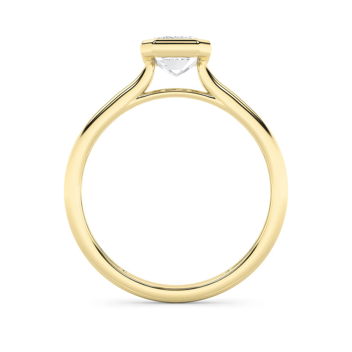 1CTW Emerald Shaped Lab Grown Diamond (F/VS) Ring in 14K Yellow Gold