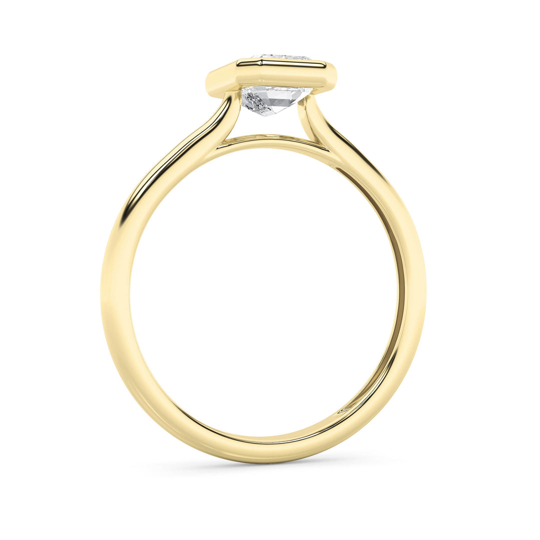 1CTW Emerald Shaped Lab Grown Diamond (F/VS) Ring in 14K Yellow Gold