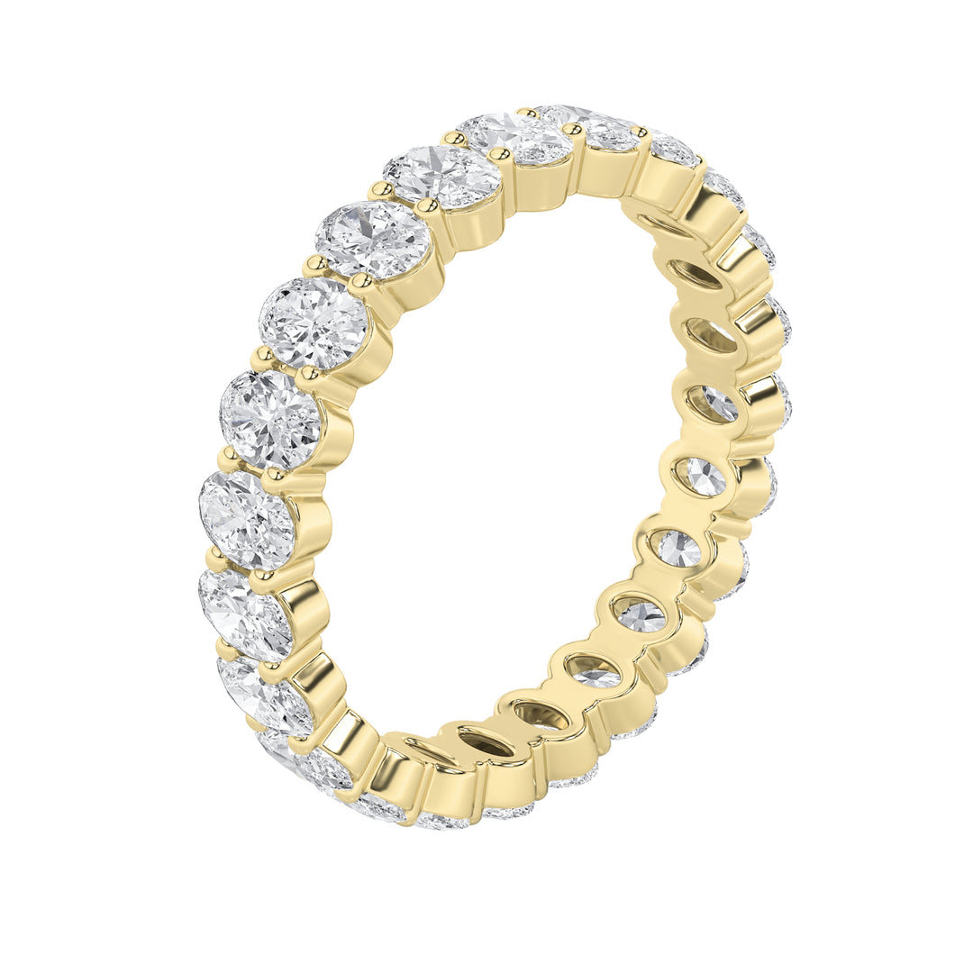 2.2CTW Oval Shaped Lab Grown Diamond Split Prong Eternity Ring in 14K Gold (F/VS) - Size 6