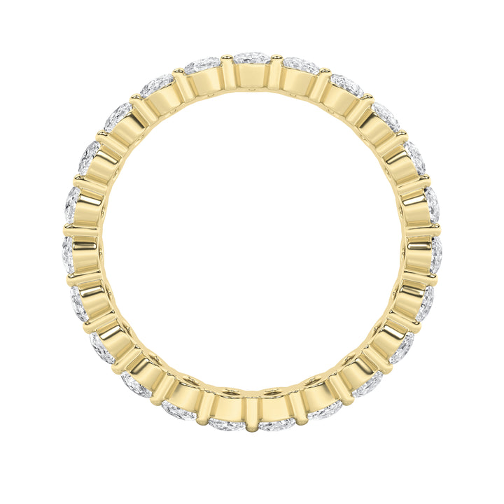 2.2CTW Oval Shaped Lab Grown Diamond Split Prong Eternity Ring in 14K Gold (F/VS) - Size 6