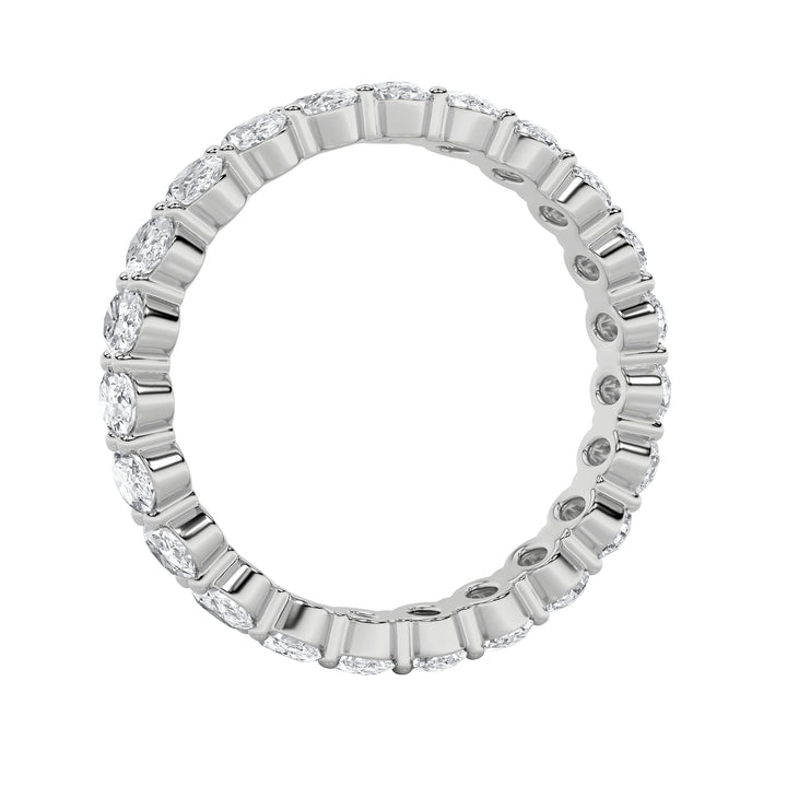 2.4CTW Oval Shaped Lab Grown Diamond Split Prong Eternity Ring in 14K Gold (F/VS) - Size 8
