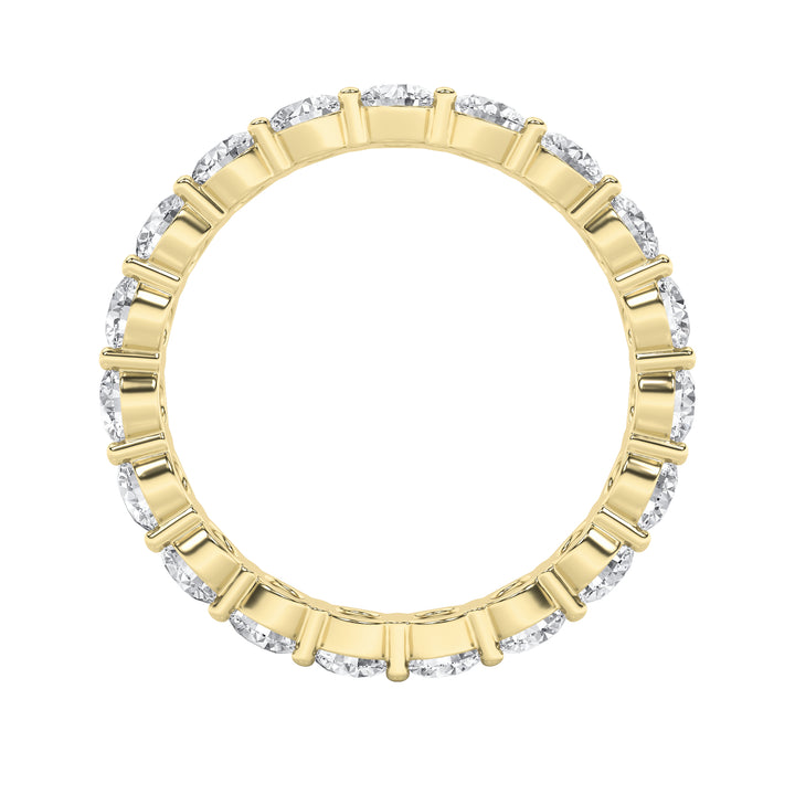2CTW Round Shaped Lab Grown Diamond Split Prong Eternity Ring in 14K Gold (F/VS) - Size 6