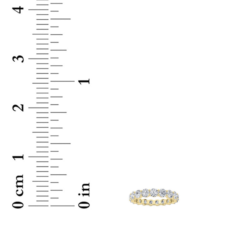 2CTW Round Shaped Lab Grown Diamond Split Prong Eternity Ring in 14K Gold (F/VS) - Size 6