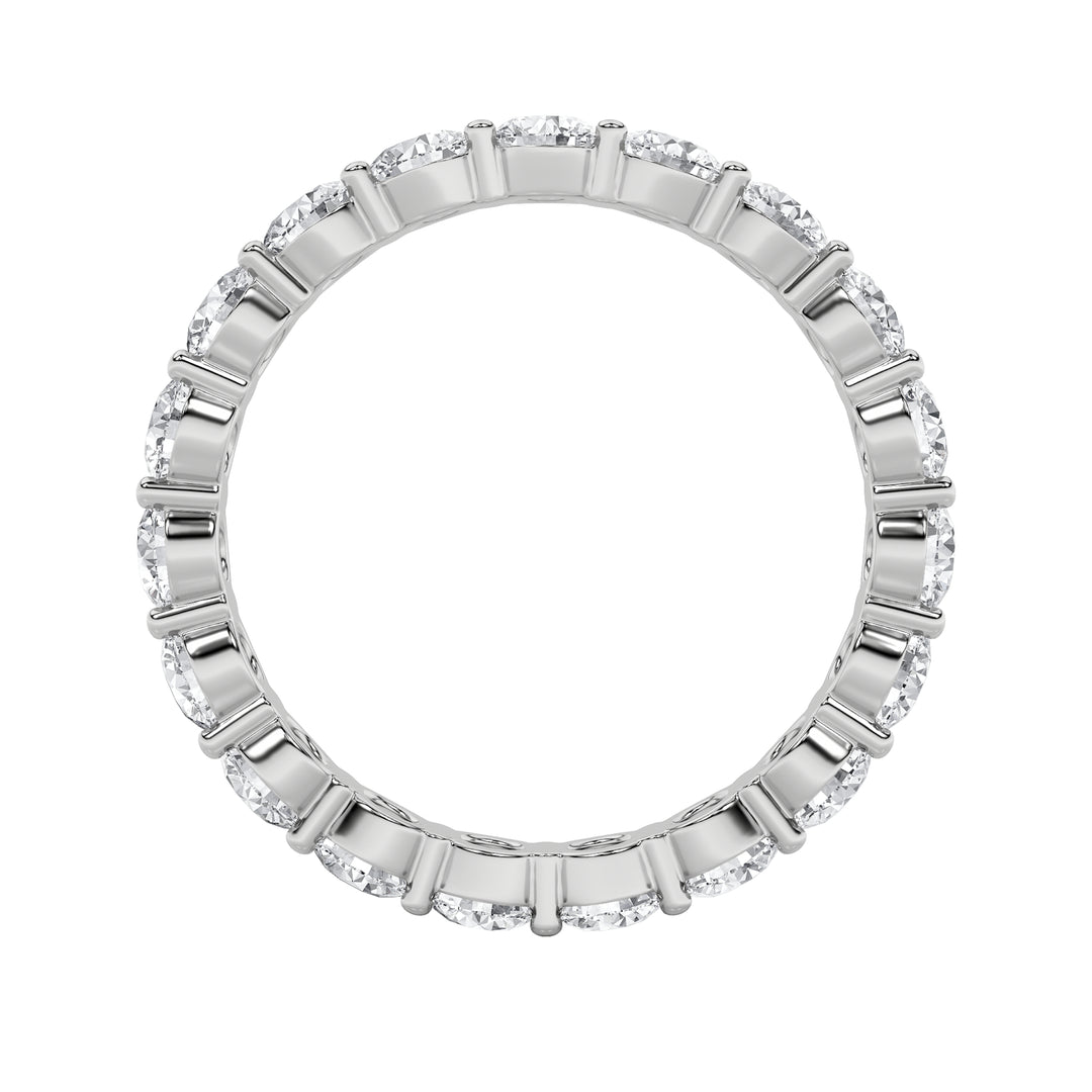 2.2CTW Round Shaped Lab Grown Diamond Split Prong Eternity Ring in 14K Gold (F/VS) - Size 9