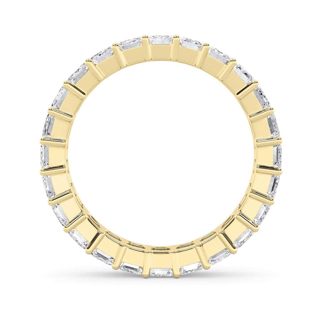2.9CTW Emerald Shaped Lab Grown Diamond Split Prong Eternity Ring in 14K Gold (F/VS) - Size 5