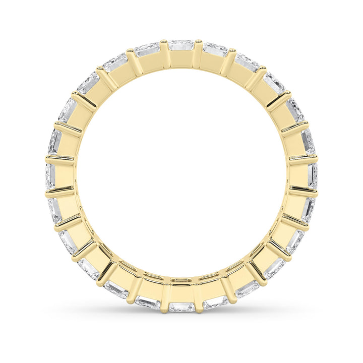 2.9CTW Emerald Shaped Lab Grown Diamond Split Prong Eternity Ring in 14K Gold (F/VS) - Size 5