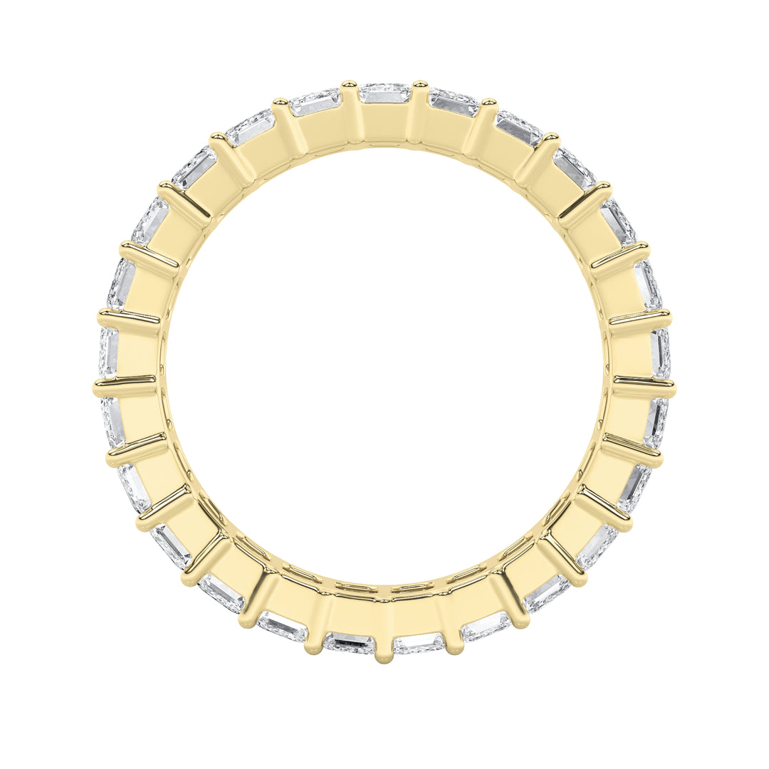 3.5CTW Emerald Shaped Lab Grown Diamond Split Prong Eternity Ring in 14K Gold (F/VS) - Size 9