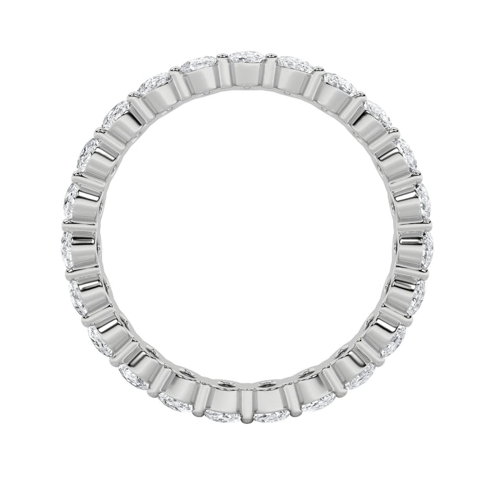 2.5CTW Oval Shaped Lab Grown Diamond Split Prong Eternity Ring in 14K Gold (F/VS) - Size 5