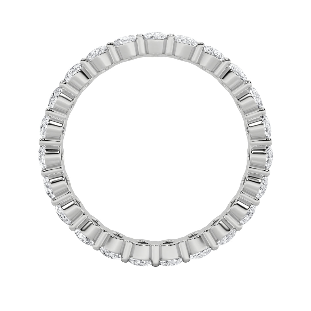 2.9CTW Oval Shaped Lab Grown Diamond Split Prong Eternity Ring in 14K Gold (F/VS) - Size 9
