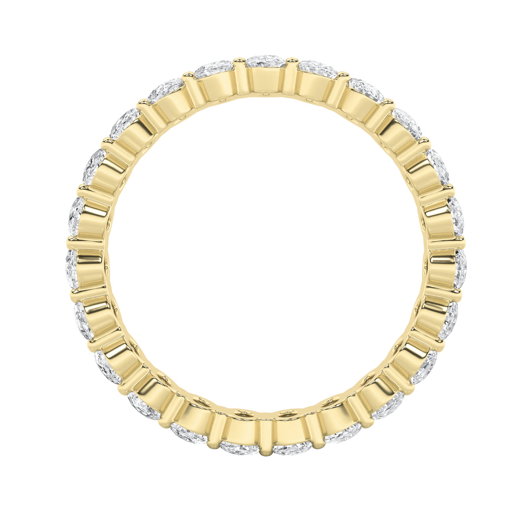 2.9CTW Oval Shaped Lab Grown Diamond Split Prong Eternity Ring in 14K Gold (F/VS) - Size 9