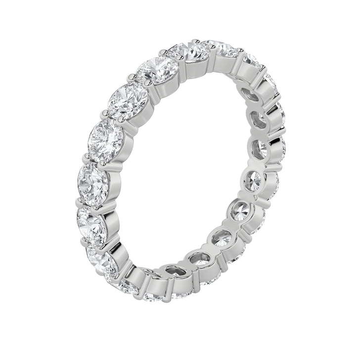 2.15CTW Round Shaped Lab Grown Diamond Split Prong Eternity Ring in 14K Gold (F/VS) - Size 5