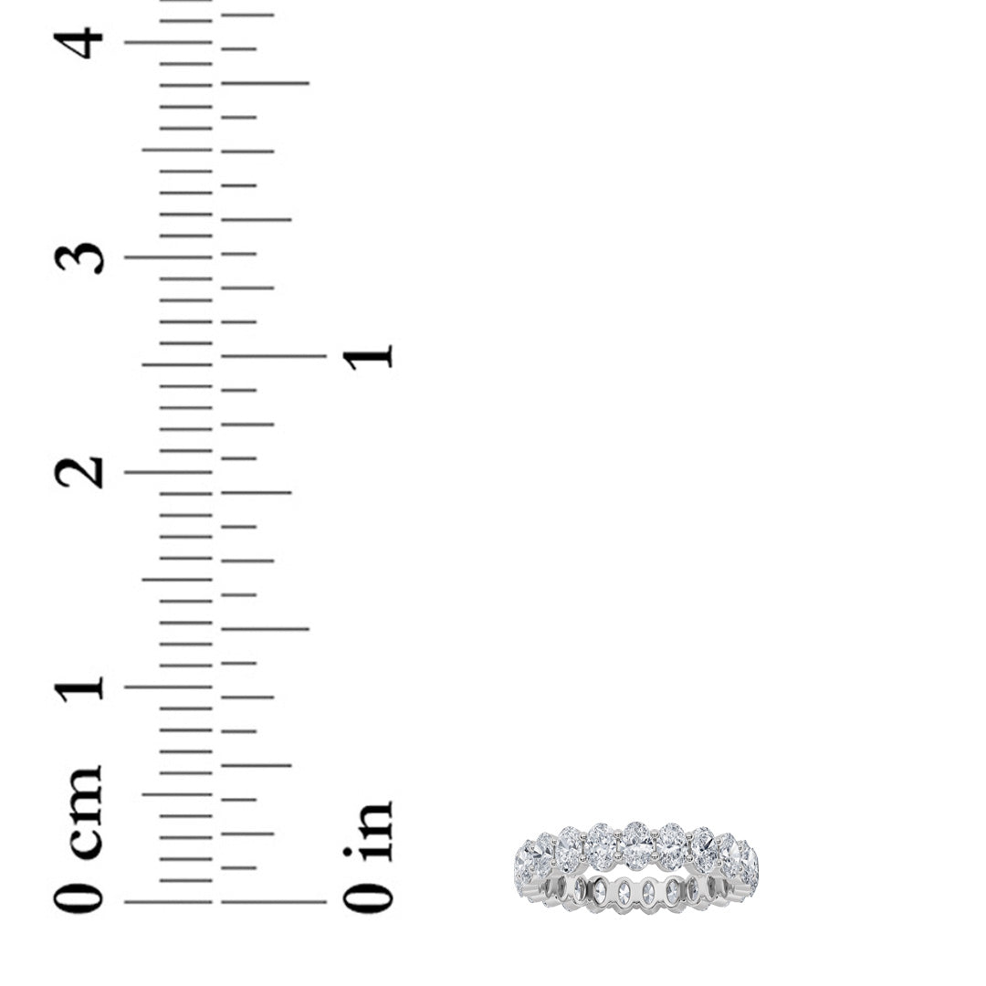 2.85CTW Oval Shaped Lab Grown Diamond Split Prong Eternity Ring in 14K Gold (F/VS) - Size 6