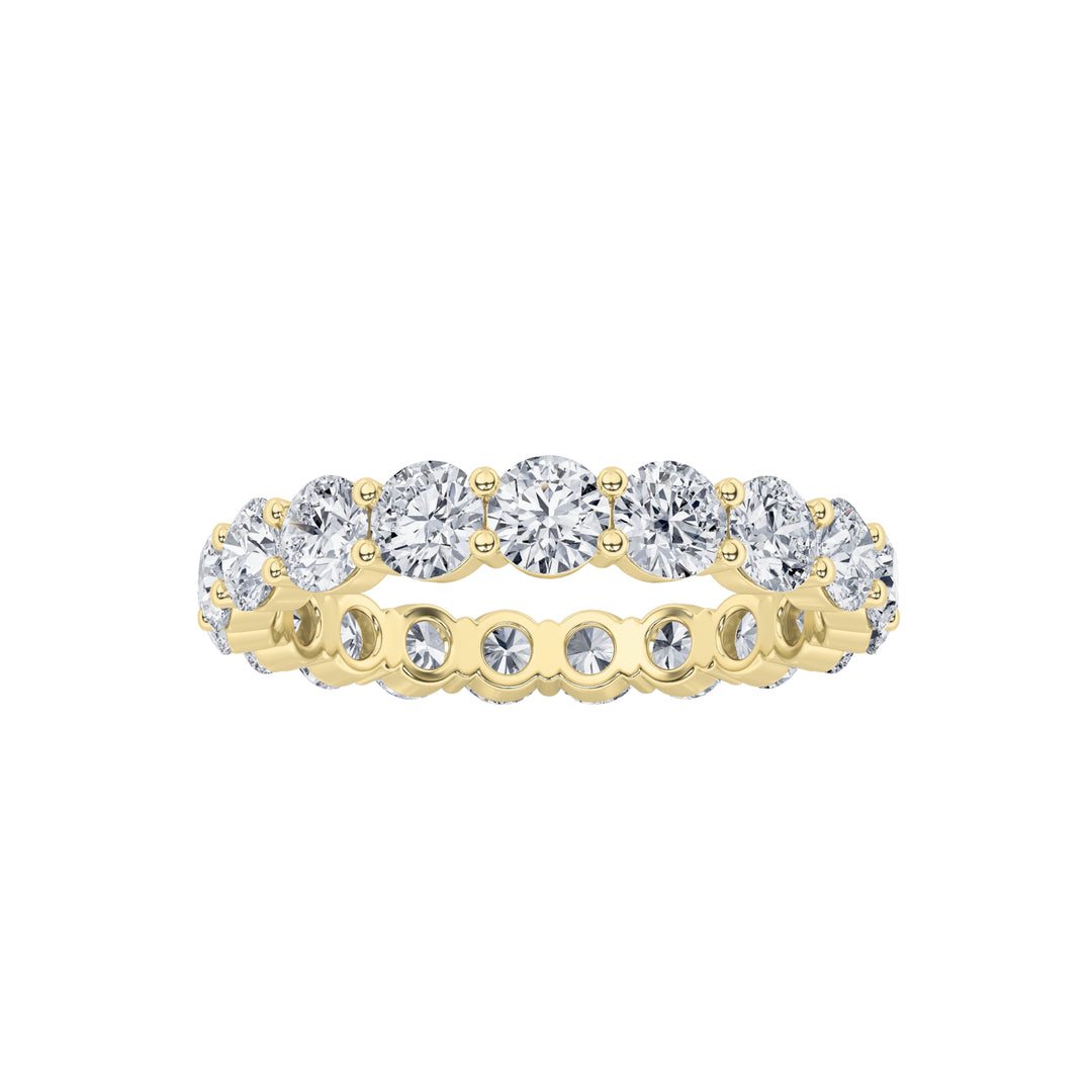 2.55CTW Round Shaped Lab Grown Diamond Split Prong Eternity Ring in 14K Gold (F/VS) - Size 5