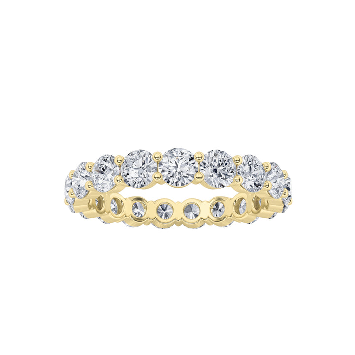 2.55CTW Round Shaped Lab Grown Diamond Split Prong Eternity Ring in 14K Gold (F/VS) - Size 5