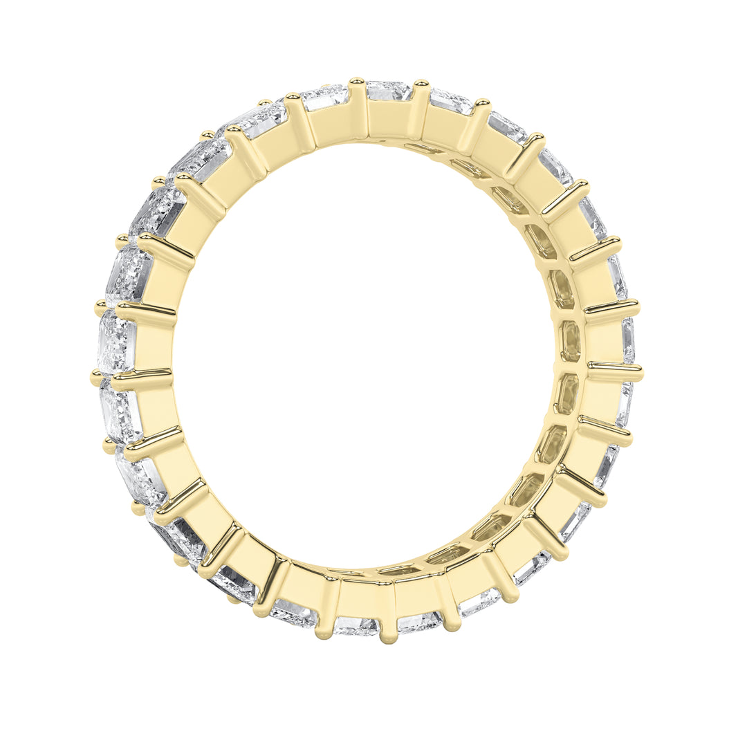 4.55Cttw Emerald Shaped Lab Grown Diamond Split Prong Eternity Ring in 14K Gold (F/VS) - Size 9