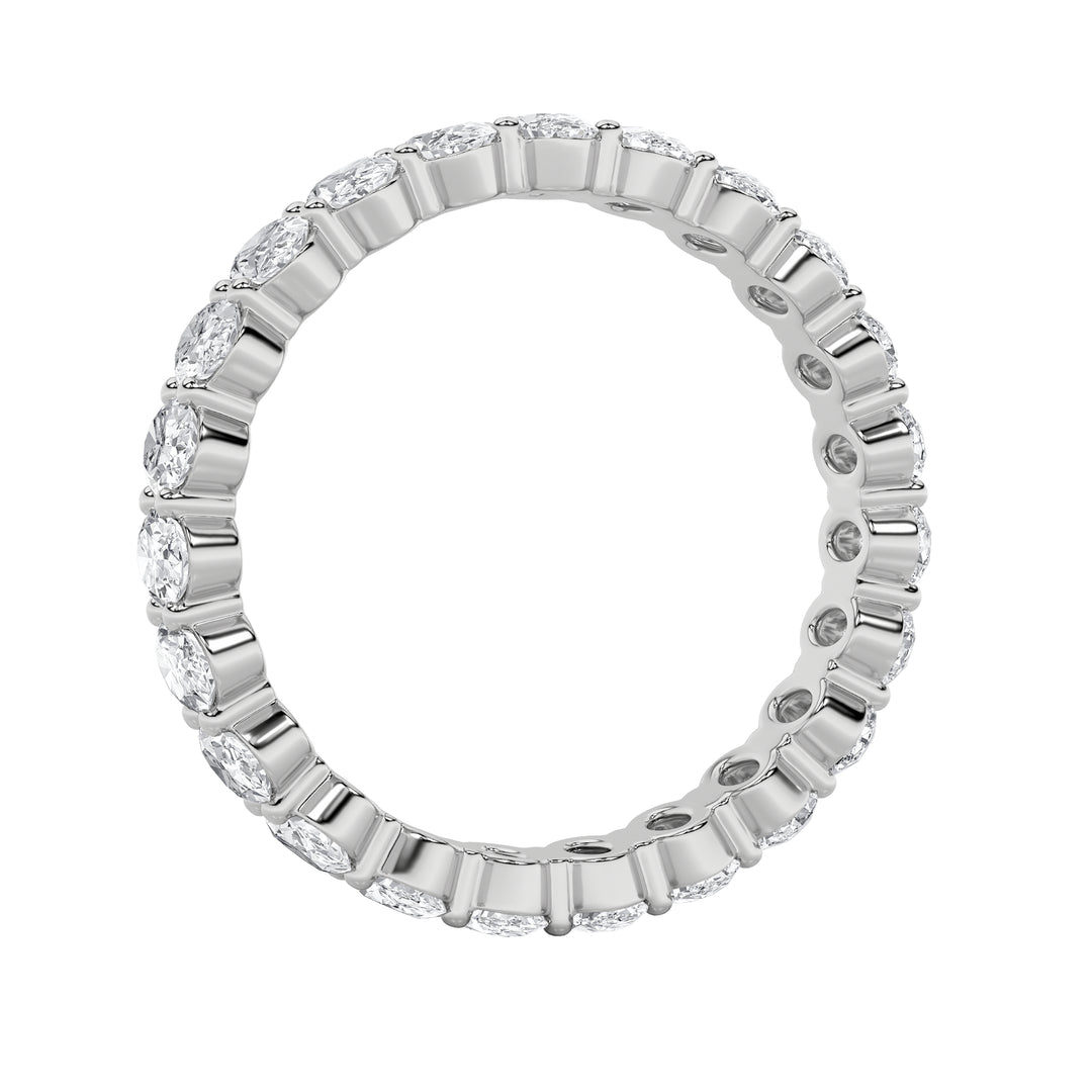 3.15CTW Oval Shaped Lab Grown Diamond Split Prong Eternity Ring in 14K Gold (F/VS) - Size 5