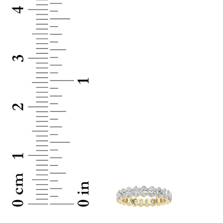 3.15CTW Oval Shaped Lab Grown Diamond Split Prong Eternity Ring in 14K Gold (F/VS) - Size 5