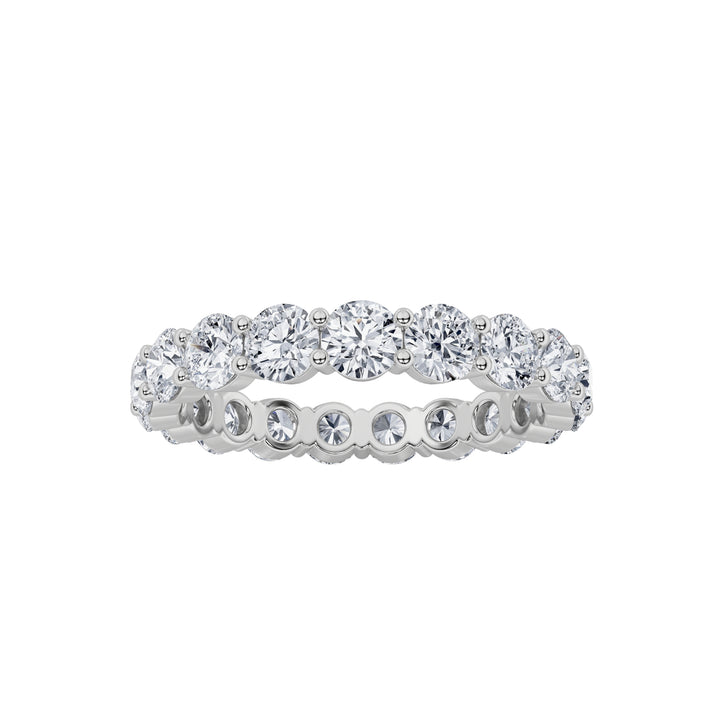 3CTW Round Shaped Lab Grown Diamond (F/VS) Stud RING in 14K Gold - Size 7