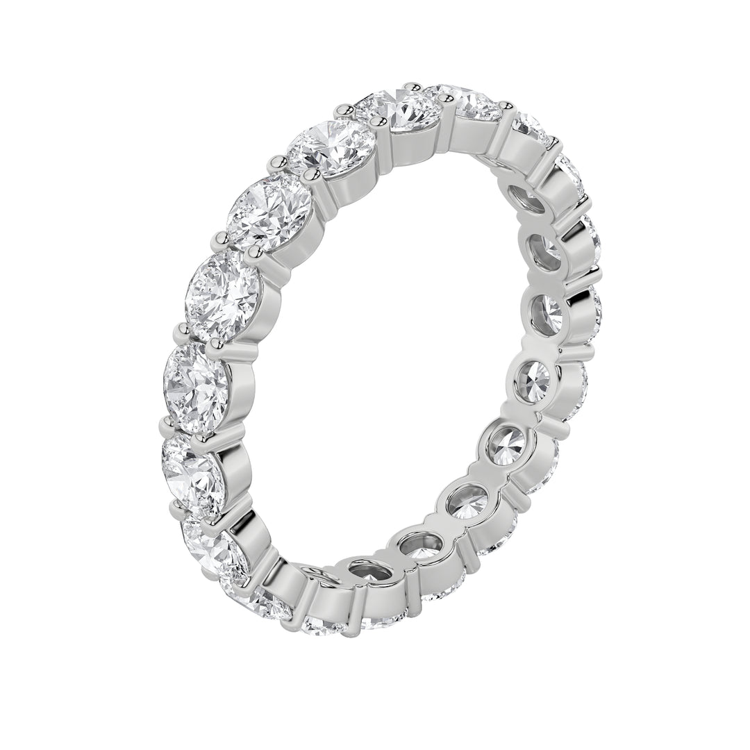 3CTW Round Shaped Lab Grown Diamond (F/VS) Stud RING in 14K Gold - Size 7