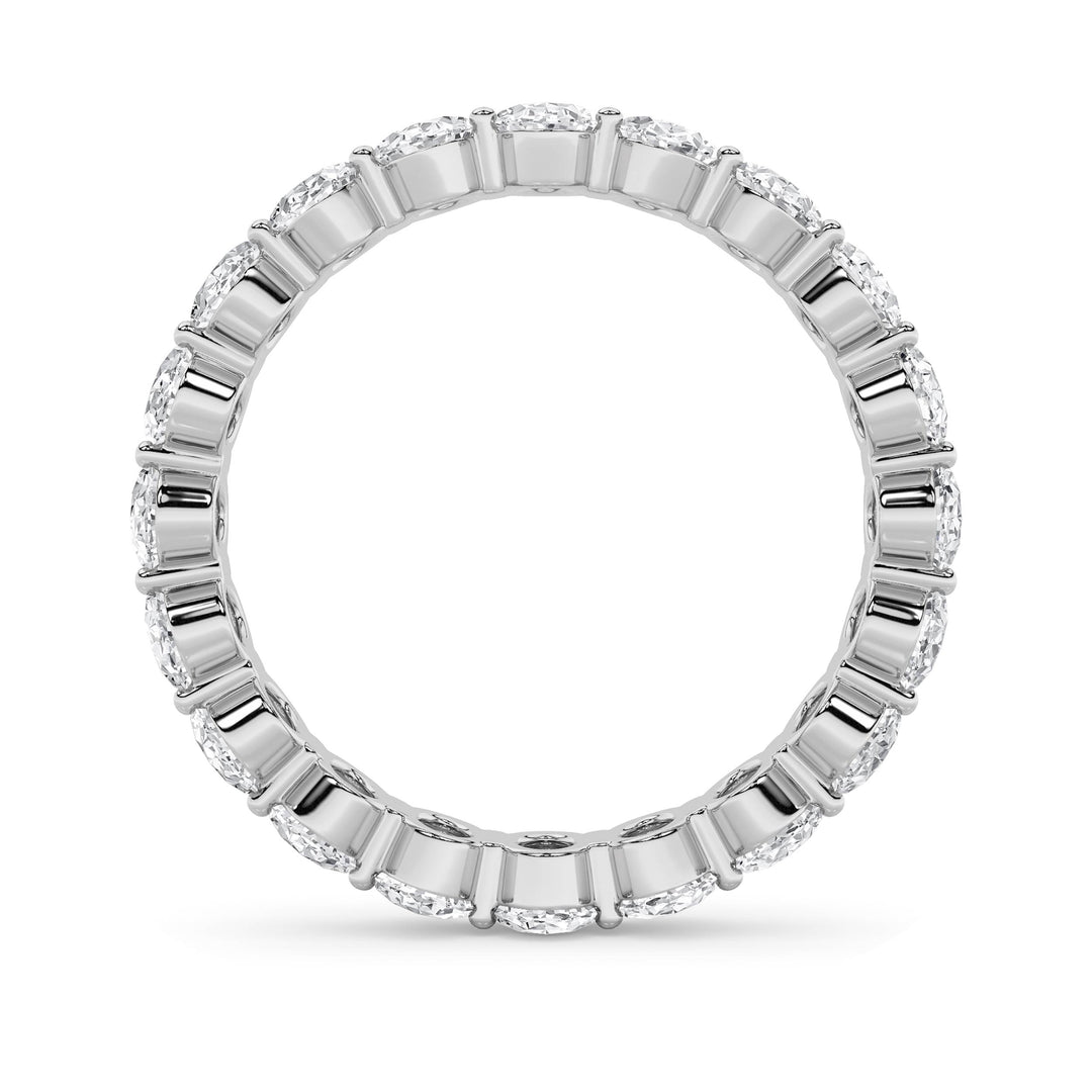 4Cttw Oval Shaped Lab Grown Diamond Split Prong Eternity Ring in 14K Gold (F/VS) - Size 8