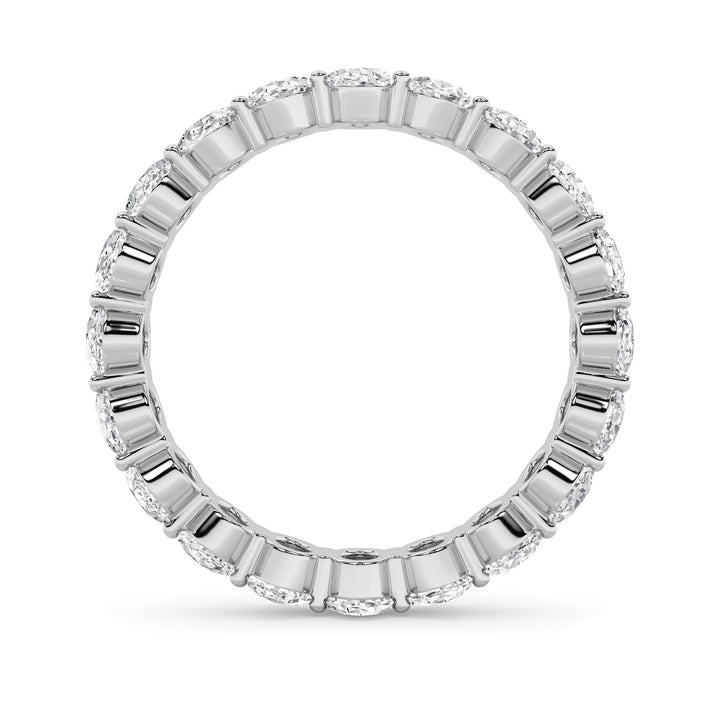 4Cttw Oval Shaped Lab Grown Diamond Split Prong Eternity Ring in 14K Gold (F/VS) - Size 8