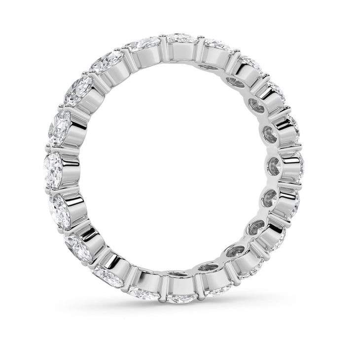 4Cttw Oval Shaped Lab Grown Diamond Split Prong Eternity Ring in 14K Gold (F/VS) - Size 8
