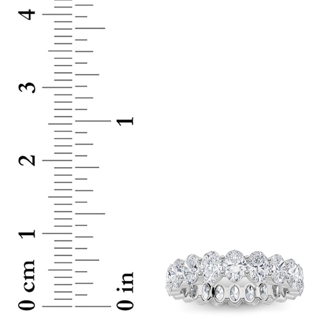 4Cttw Oval Shaped Lab Grown Diamond Split Prong Eternity Ring in 14K Gold (F/VS) - Size 8