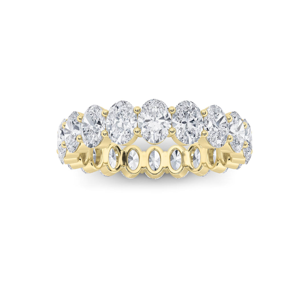 4Cttw Oval Shaped Lab Grown Diamond Split Prong Eternity Ring in 14K Gold (F/VS) - Size 8