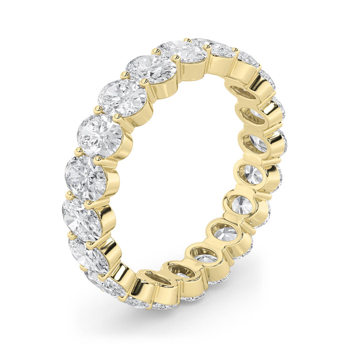 4Cttw Oval Shaped Lab Grown Diamond Split Prong Eternity Ring in 14K Gold (F/VS) - Size 8