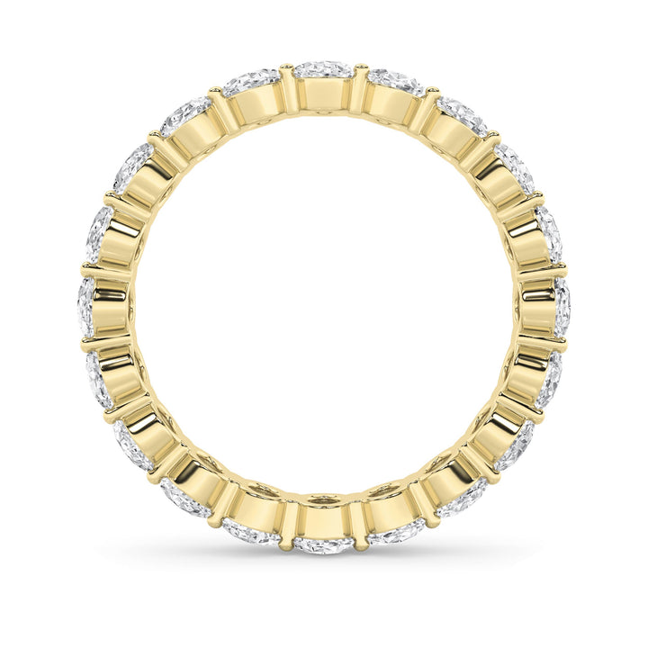 4Cttw Oval Shaped Lab Grown Diamond Split Prong Eternity Ring in 14K Gold (F/VS) - Size 8