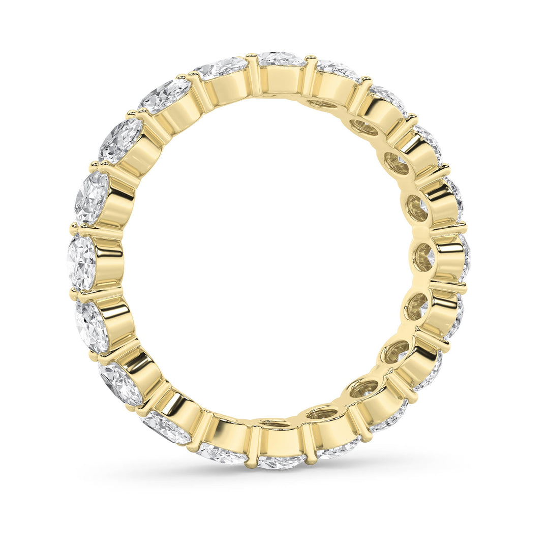 4Cttw Oval Shaped Lab Grown Diamond Split Prong Eternity Ring in 14K Gold (F/VS) - Size 8