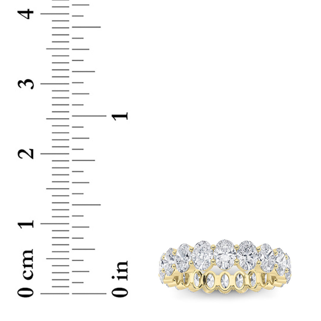 4Cttw Oval Shaped Lab Grown Diamond Split Prong Eternity Ring in 14K Gold (F/VS) - Size 8
