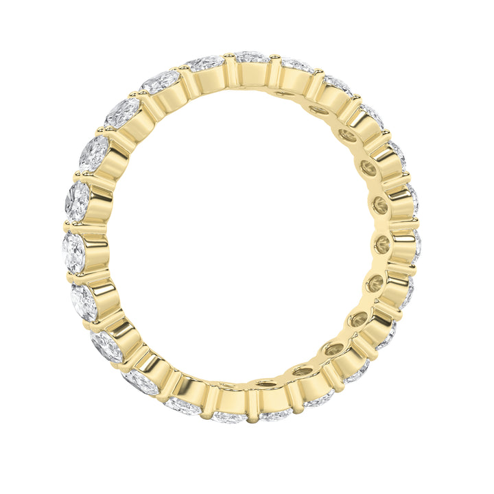 4.3Cttw Oval Shaped Lab Grown Diamond Split ProngEternity Ring in 14K Gold (F/VS) - Size 9