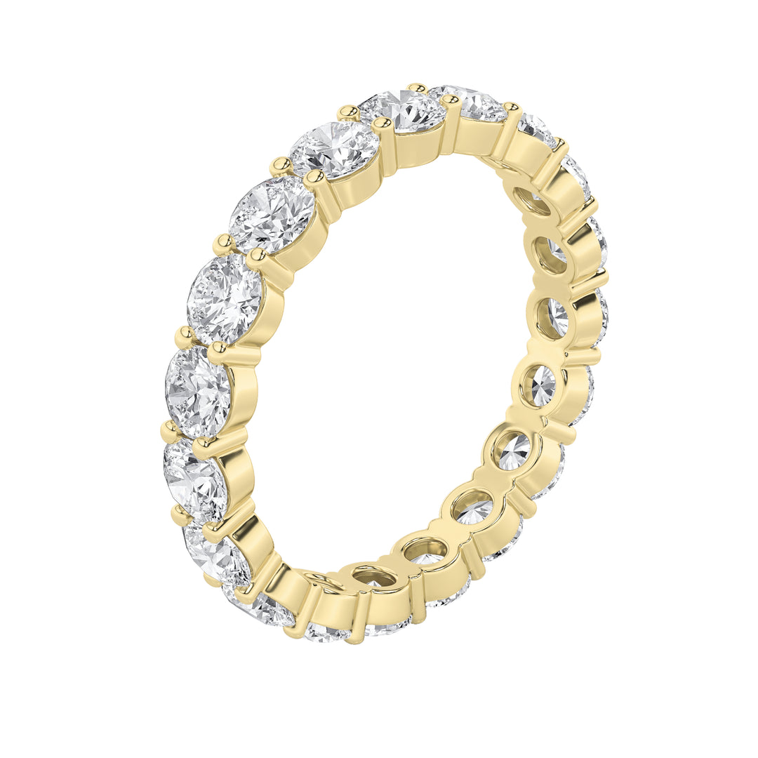 3.6CTW Round Shaped Lab Grown Diamond Split Prong Eternity Ring in 14K Gold (F/VS) - Size 6