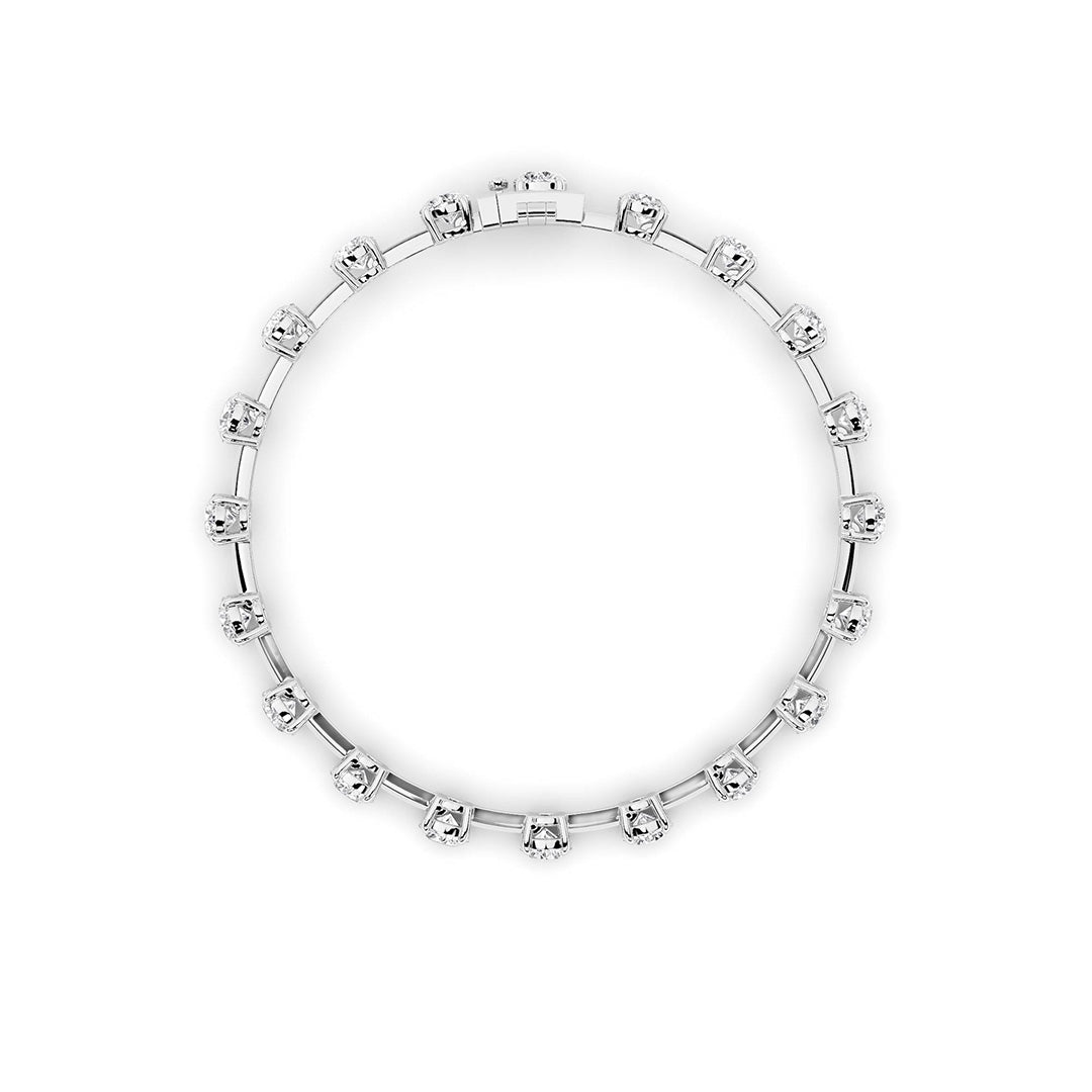 4CTW Round Shaped Lab Grown Diamond Split Prong Eternity Ring in 14K Gold (F/VS) - Size 6