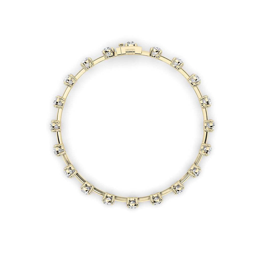 4CTW Round Shaped Lab Grown Diamond Split Prong Eternity Ring in 14K Gold (F/VS) - Size 6